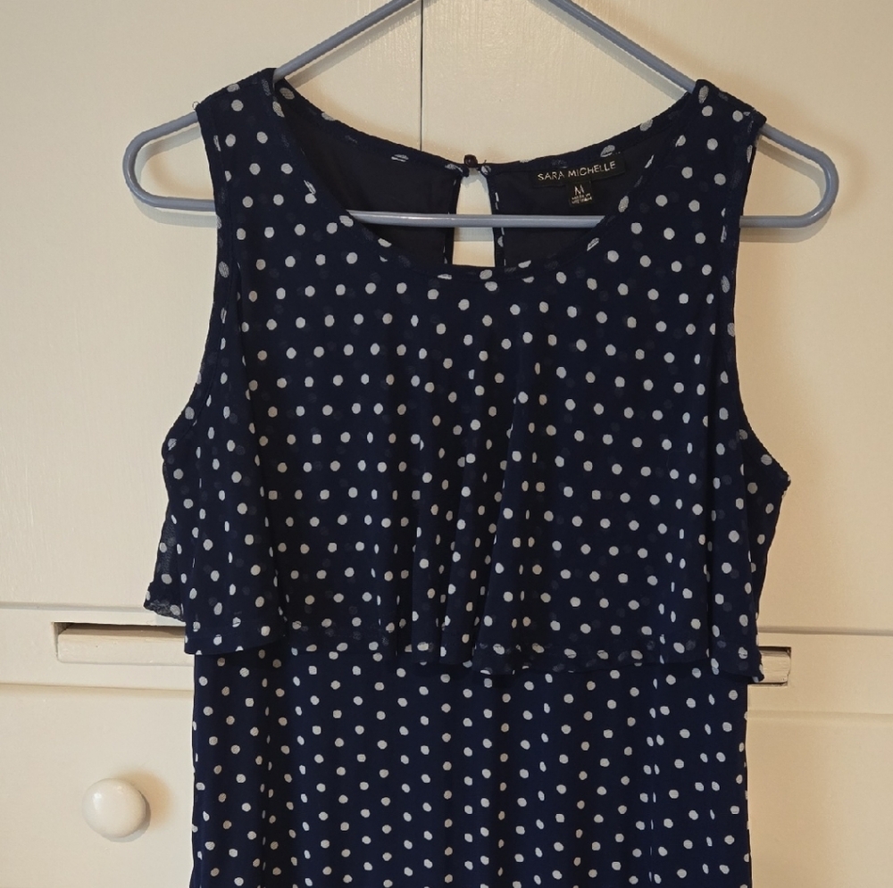 Sami & Jo Navy and White Polka Dot Blouse